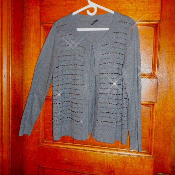 ~~~ TALBOTS ~~~ CARDIGAN with Rows of Glitter / Front Panels - Picture 1 of 1